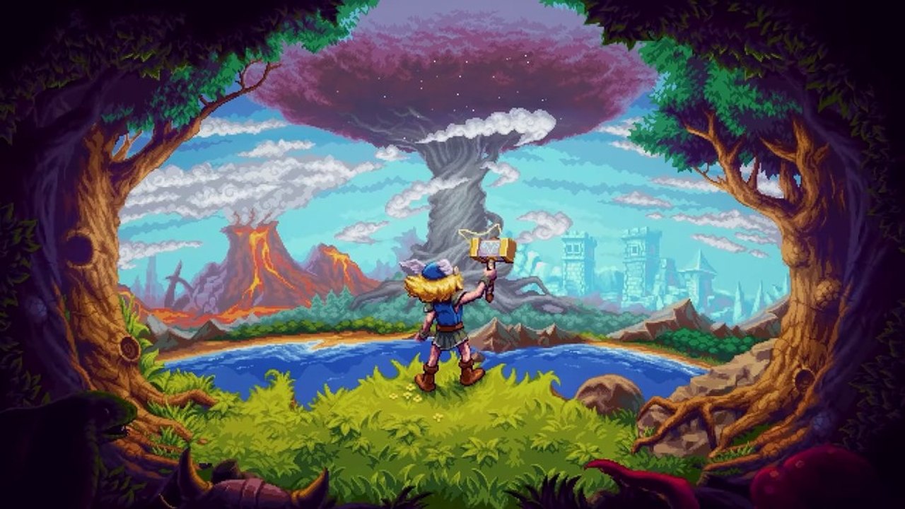 Im Plattformer Tiny Thor erweist sich der Hammer Mjölnir als außerordentlich nützlich