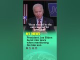 President Joe Biden burst into tears when mentioning his late son
