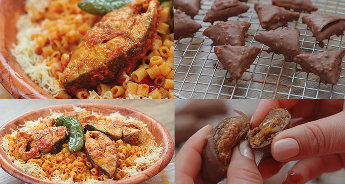 Pâtes tunisiennes au poisson, Samsa Praliné Chocolat - Chahwet Romdhan EP 25