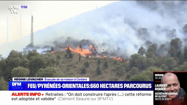 On ne voyait plus rien dans le village : le récit d'une habitante de Cerbère, évacuée de sa maison en raison de l'incendie en cours dans les Pyrénées-Orientales