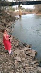 Rally Catches A Catfish Bigger Than Her