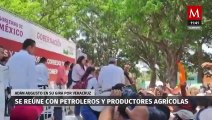 Adán Augusto se reúne con petroleros y productores agrícolas del sur de Veracruz
