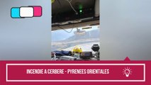 Incendie à Cerbere dans les Pyrénées Orientales