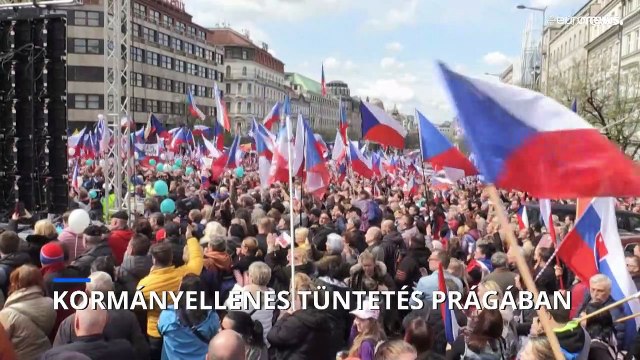 Újabb komoly kormányellenes tüntetés volt Prágában