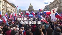 Protest in Prag: Mehr Hilfe für die Tschechen statt für die Ukrainer