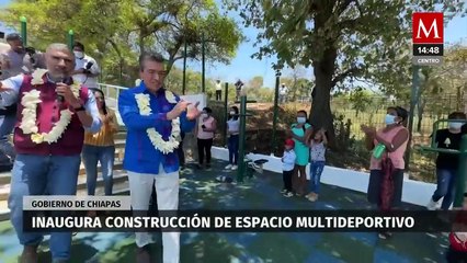 Rutilio Escandón inaugura espacio multideportivo en Coapilla