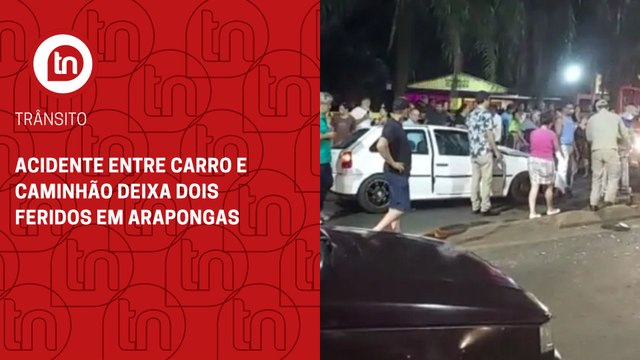 Acidente entre carro e caminhão deixa uma pessoa ferida em Arapongas