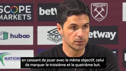 31e j. - Arteta "inquiet" après le scénario du match entre Arsenal et West Ham