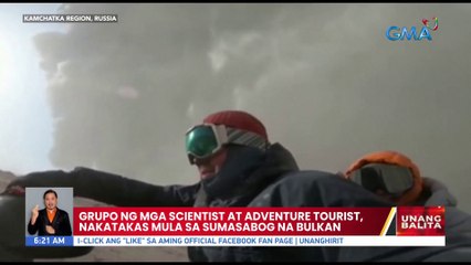 Grupo ng mga scientist at adventure tourist, nakatakas mula sa sumasabog sa bulkan | UB