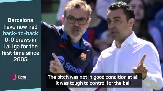 Early kick off and a bad pitch but 'no excuses' - Xavi on Getafe draw