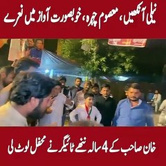 نیلی آنکھوں والے 4 سالہ خان کے ٹائیگر نے محفل لوٹ لی ۔