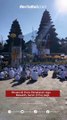 Situasi di Pura Penataran Agung Besakih, Senin (17/4) pagi.