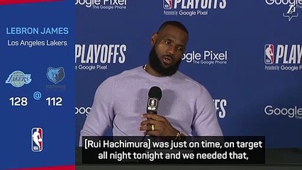 Hachimura 'on time, on target' for Lakers in win over Grizzlies - LeBron
