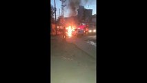 गैस रिसाव से लगी आग, कार व दो स्कूटी जली