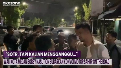 Video herunterladen: Emosi! Wali Kota Medan Bobby Nasution Bubarkan Konvoi Motor Sahur On The Road