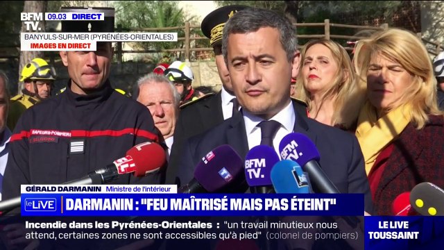 Gérald Darmanin déplore le désastre écologique causé par l'incendie dans les Pyrénées-Orientales