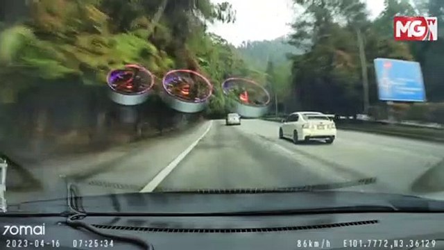 Pemandu terbabas selepas memotong di Jalan Genting Higlands