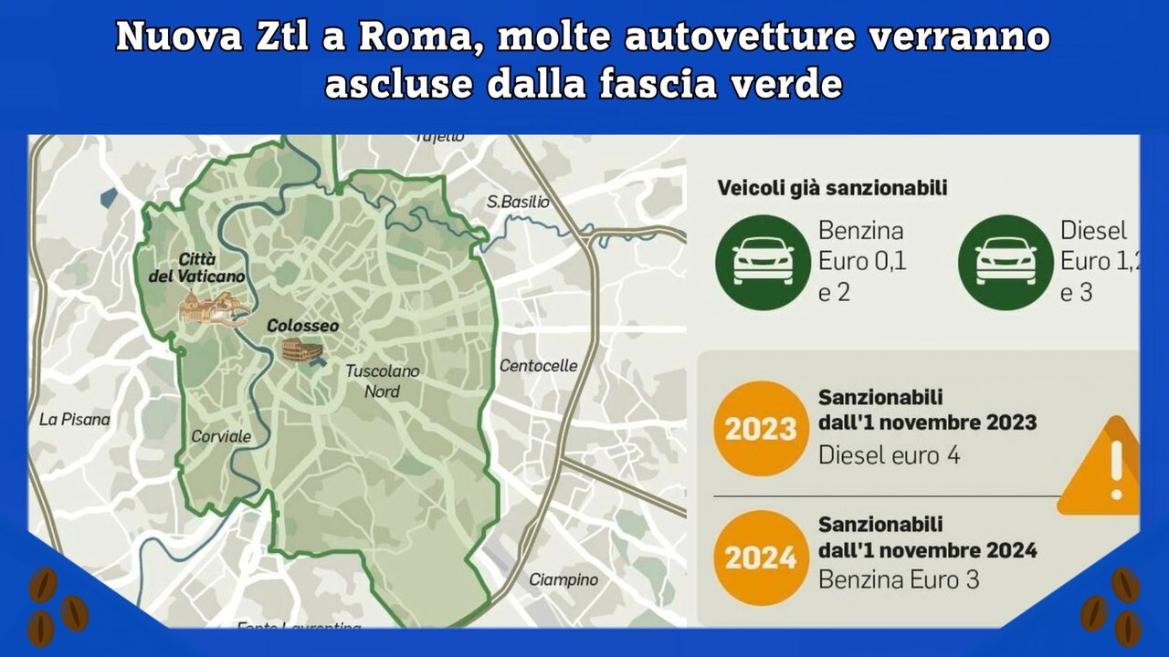 Nuova Ztl a Roma, molte autovetture verranno ascluse dalla fascia verde ...