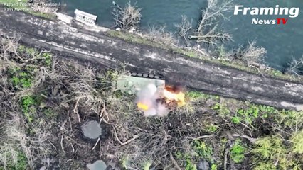 Pasukan Ukraina meledakkan pengangkut personel lapis baja Rusia di Oblast Donetsk