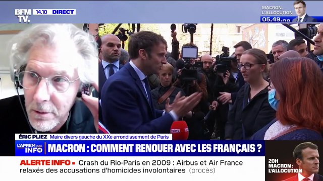 Allocution présidentielle: Le devoir du président est de trouver un consensus avec les Français pour Éric Pliez, maire du XXe arrondissement de Paris