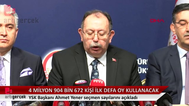 YSK Başkanı seçmen sayılarını açıkladı: 4 milyon 904 bin 672 kişi ilk defa oy kullanacak