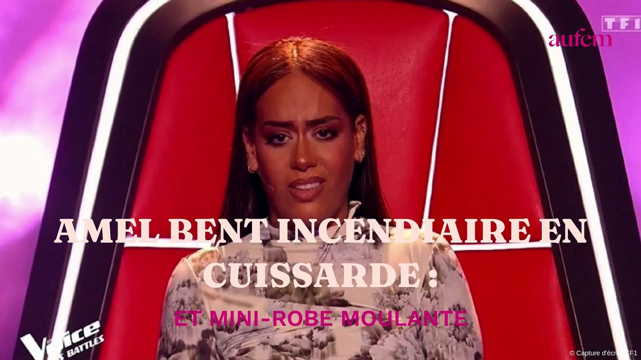 Amel Bent incendiaire en cuissardes et mini-robe moulante