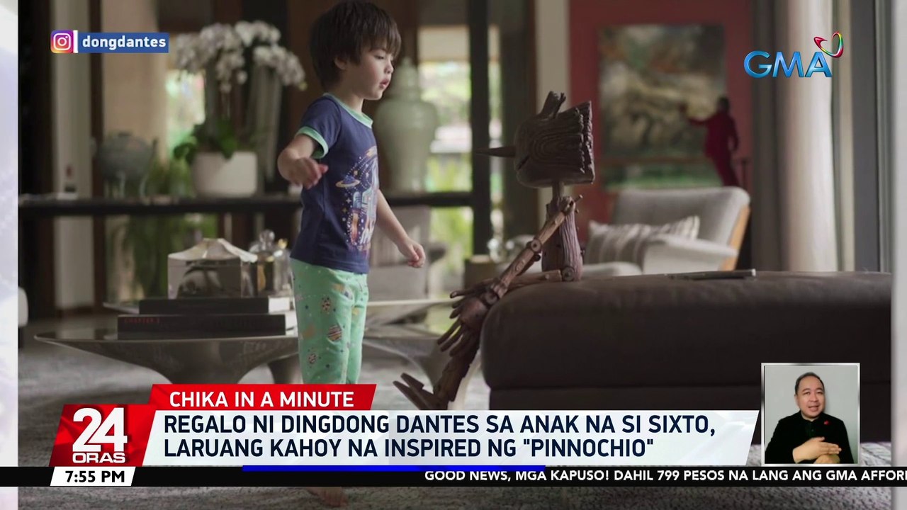 Regalo ni Dingdong Dantes sa anak na si Sixto, laruang kahoy na inspired ng "Pinnochio" | 24 Oras