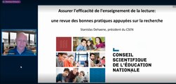 Assurer l’efficacité de l’enseignement de la lecture : une revue des bonnes pratiques appuyée sur la recherche, par Stanislas Dehaene – Webinaire du mardi 6 décembre 2022