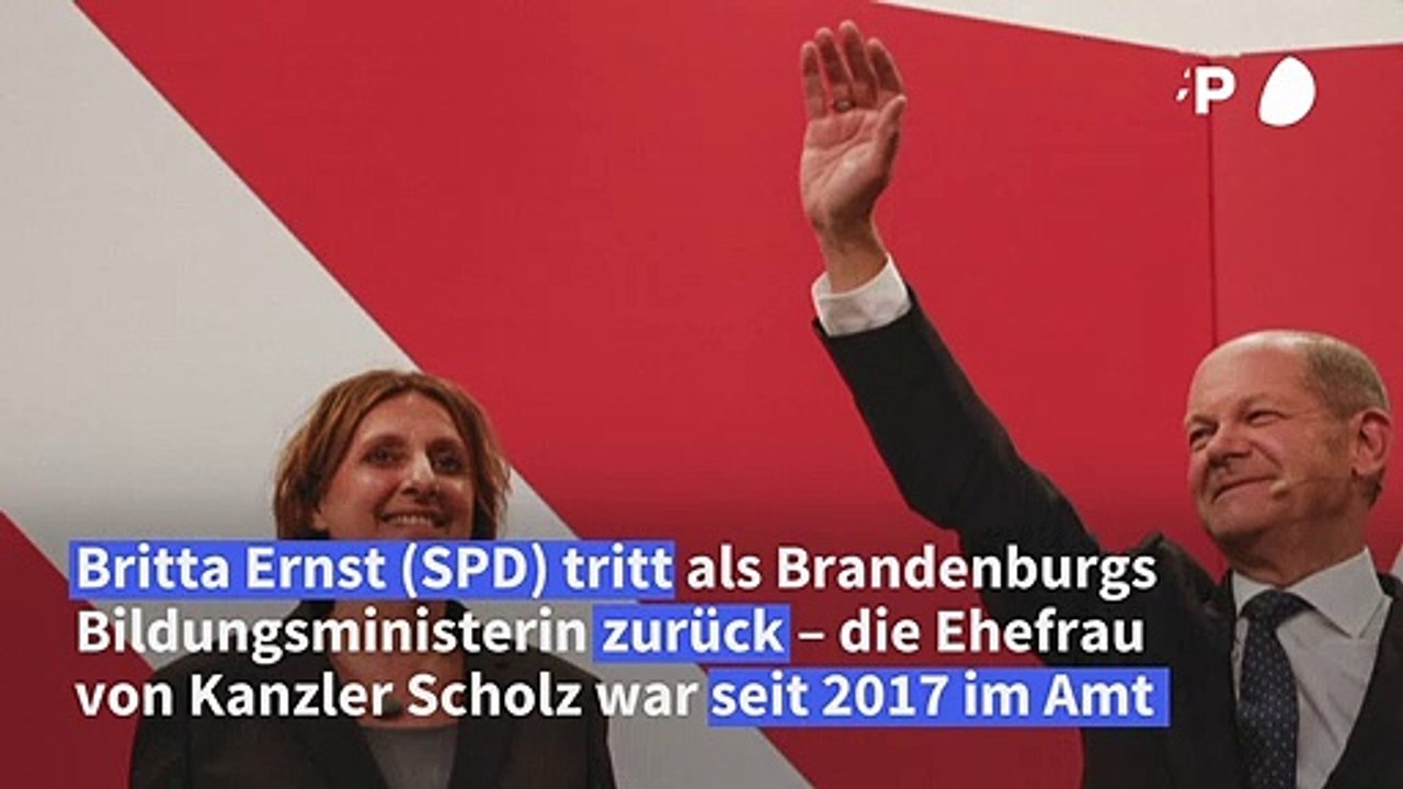 Scholz' Ehefrau Britta Ernst tritt als Ministerin zurück