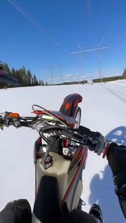 Finding Deep Snow on Snow Bike Sends Rider into Fluffy Powder