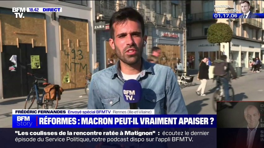 Rennes: les commerçants appréhendent une nouvelle soirée de débordements  suite à l'allocution d'Emmanuel Macron - Vidéo Dailymotion