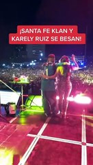 Santa Fe Klan le planta un beso a Karely Ruiz y despierta rumores de romance