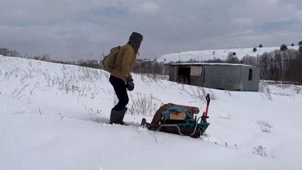 24 hours SOLO in the fishing hut / Escaping the winter blizzard ASMR