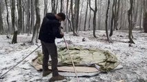 TENT CAMPING WITH STOVE IN COLD WEATHER |