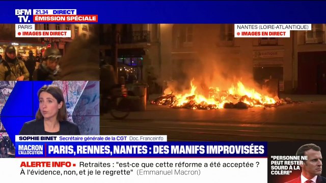 Sophie Binet (CGT): [Emmanuel Macron] nous tend la main après nous avoir fait un bras d'honneur