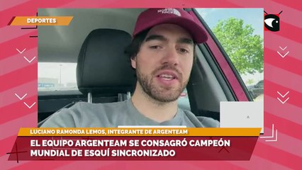 Luciano Lemos celebró que el equipo Argenteam se consagró campeón mundial de esquí sincronizado