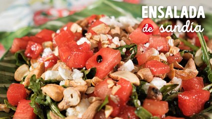 Deliciosa ensalada de sandía horneada con queso feta