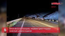 Artvin Erzurum karayolu heyelanla kapandı