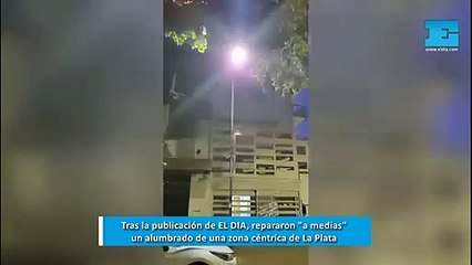 Tras la publicación de EL DIA, repararon "a medias" un alumbrado de una zona céntrica de La Plata