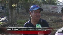 Usuarios de la Unidad Deportiva Revolución Mexicana en Tonalá, trotan entre aguas residuales
