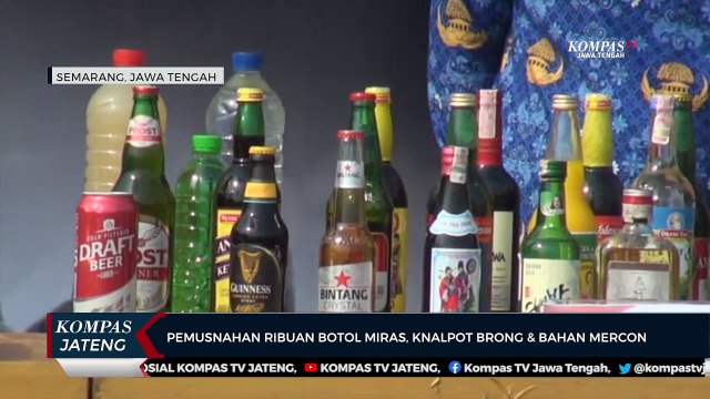 Pemusnahan Ribuan Botol Miras, Knalpot Brong dan Bahan Mercon