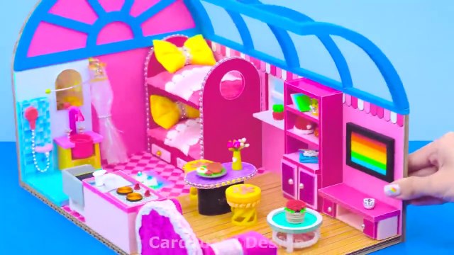 Build Impressive Miniature House with Dome System and Bunk Beds from Cardboard - DIY Miniature House