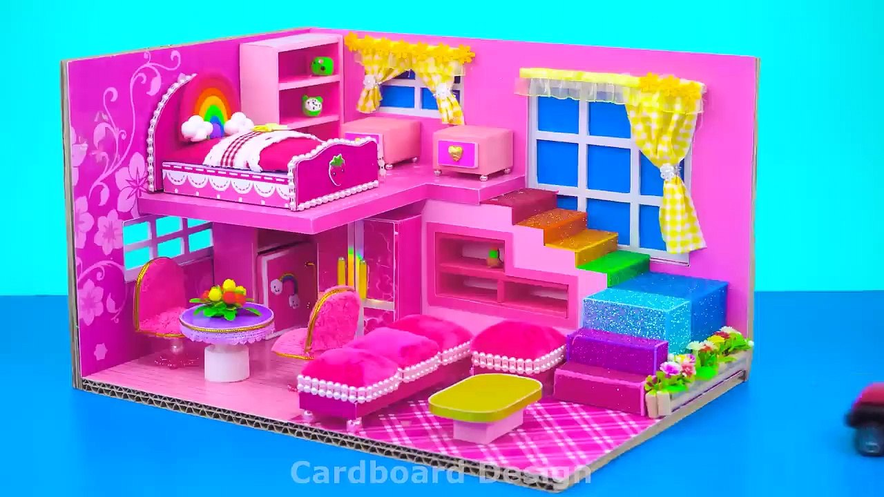 Make Hello Kitty Bedroom on Underground Fish Tank in Rainbow Miniature House ❤️ DIY Miniature House