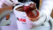 Nutella ice cream rolls street food - ايس كريم رول نوتيلا_HD