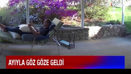 Bahçesinde keyif yaparken, ayıyla göz göze gelen adamın aklı çıktı