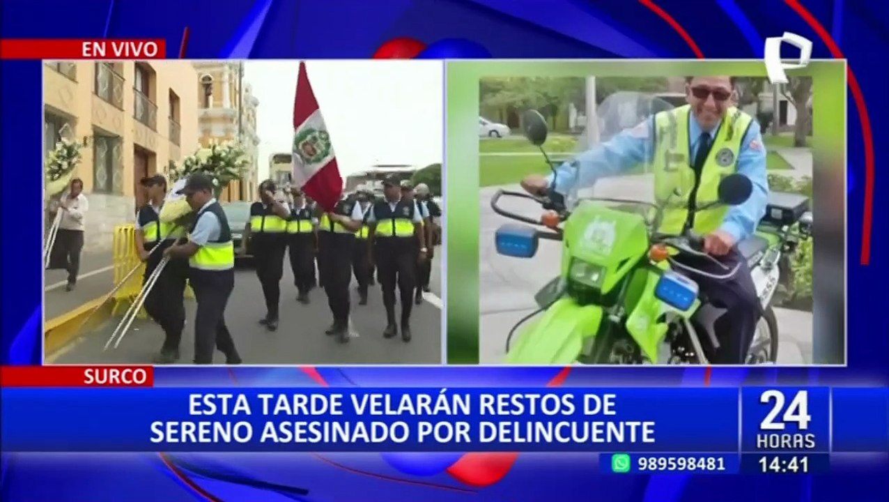 Restos de sereno asesinado serán velados en auditorio del distrito del Surco