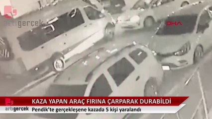 Descargar video: Kaza yapan otomobil, fırına çarparak durabildi