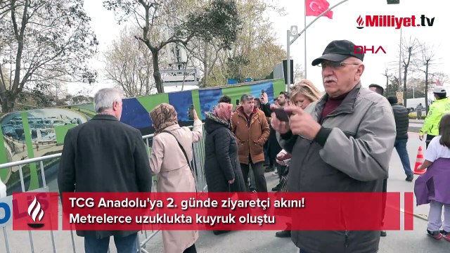 TCG Anadolu'ya 2. günde ziyaretçi akını! Metrelerce uzuklukta kuyruk oluştu