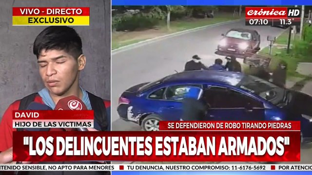Se defendieron del robo tirando piedras: habló el hijo de las víctimas