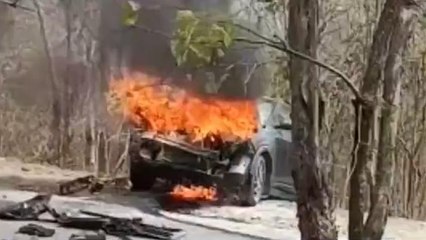 కెరమెరి: ఆర్టీసీ బస్సు-కారు ఢీ.. ఎగిసిపడ్డ మంటలు